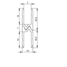 Perfil de encaje de 7 mm