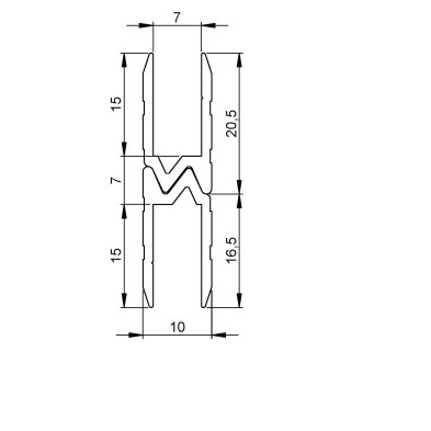 Perfil de encaje de 7 mm